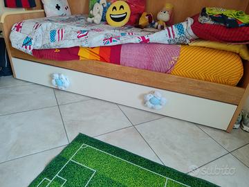 letto singolo con secondo letto estraibile 
