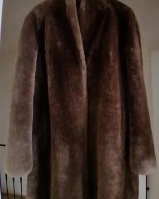 Pelliccia ecologica color marrone, taglia 46.