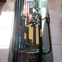 Grande lotto pesca canne mulinelli retini