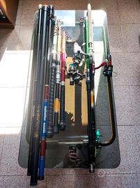 Grande lotto pesca canne mulinelli retini