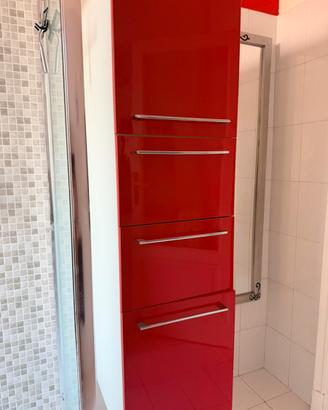Mobile bagno rosso laccato