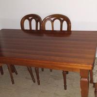 tavolo in legno 155x85 allungabile + 5 sedie