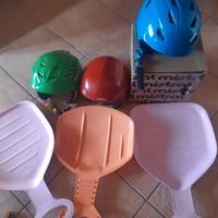 Caschi sci bambini e ragazzi, padelle neve