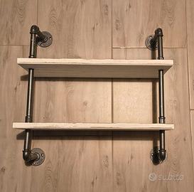 Mensola doppia da parete stile industrial