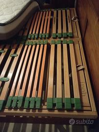 rete a doghe in legno matrimoniale 