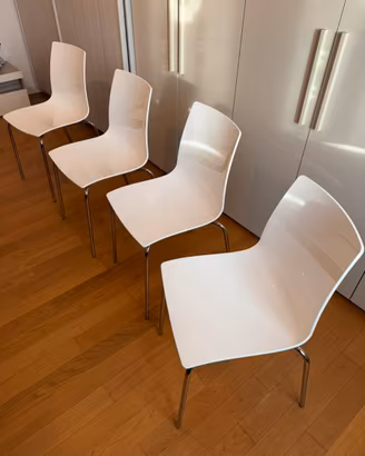 4 sedie Lollipop Ricci Casa bianco lucido e cromo
