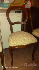 6 sedie in legno con imbottitura 
