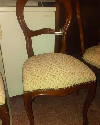 6 sedie in legno con imbottitura 