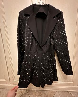 Vestito blazer con strass