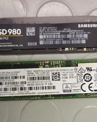 SSD M.2 NVMe e SATA 256GB 500GB Samsung Intel