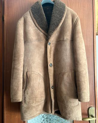 Cappotto vintage in vera pelle di montone tg 58