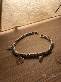 Bracciale granelli con 3charms oro rosa DODO