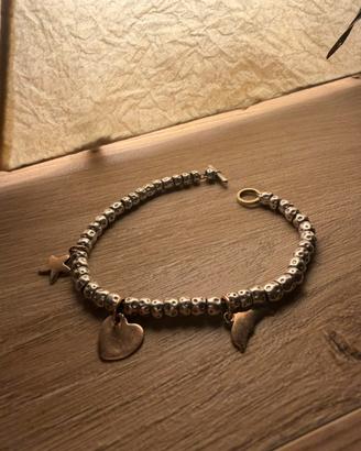 Bracciale granelli con 3charms oro rosa DODO