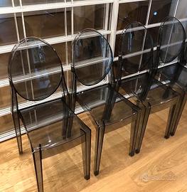 4 sedie Kartell Victoria Ghost con cartellini