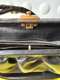 Borsa a Mano Vintage Anni '60 – Vera Pelle Nera co