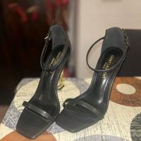 Saint Laurent scarpe tacco dorato