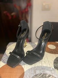 Saint Laurent scarpe tacco dorato