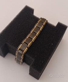 Bracciale da Uomo in Titanio/Acciaio Nero e Oro
