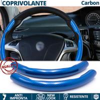 COPRIVOLANTE per LANCIA Effetto FIBRA CARBONIO Blu