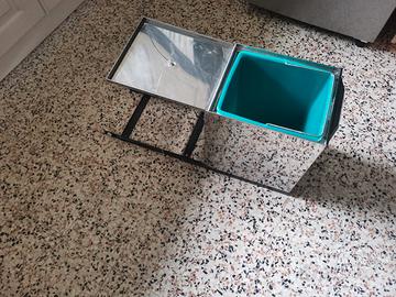Bidoncino rifiuti scorrevole inox- MAI USATO