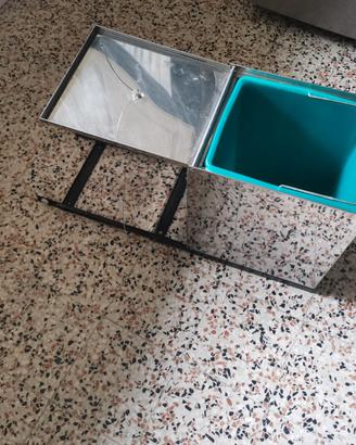 Bidoncino rifiuti scorrevole inox- MAI USATO
