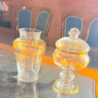 Coppia Vintage Vetro di Firenze Decorati a mano