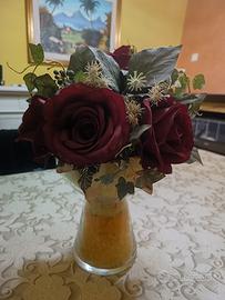 portafiori con rose