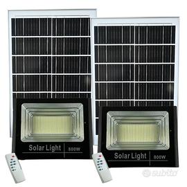 2x Faro Led 800w Pannello Solare Luci Giardino 