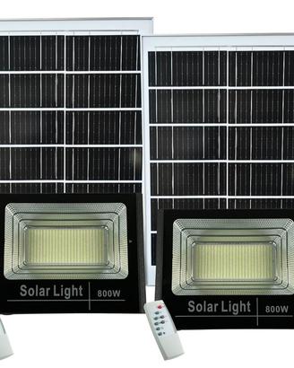 2x Faro Led 800w Pannello Solare Luci Giardino 