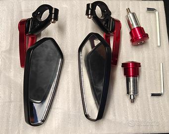 Specchietti Manubrio Moto 22mm rosso