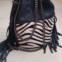 borsa secchiello cavallino vera pelle 