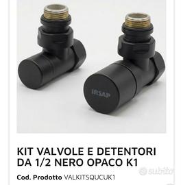 kit valvole e detentori nero opaco k1 IRSAP