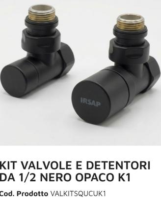 kit valvole e detentori nero opaco k1 IRSAP