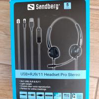Cuffie Sandberg 126-30 USB+RJ9/11 Headset Pro 