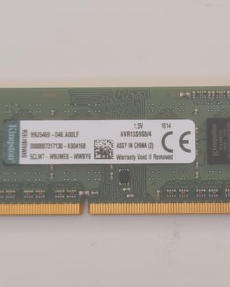 RAM Laptop Kingston 4GB DDR3 1600MHz SODIMM