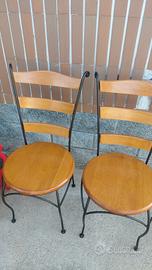 4 sedie legno e ferro