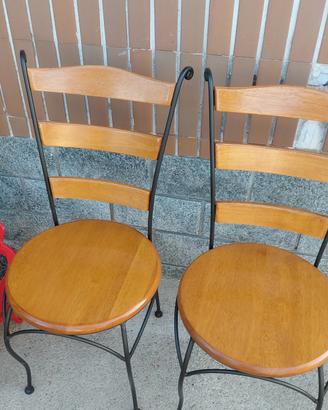 4 sedie legno e ferro