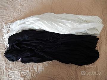 Sciarpa due bianca e nera nuove