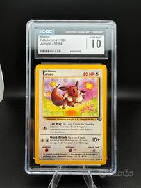 Carta Eevee set Jungle JU51 grado 10 Pokémon