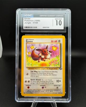 Carta Eevee set Jungle JU51 grado 10 Pokémon
