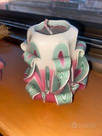Candela decorativa intagliata a mano artigianale