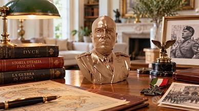 Busto di Benito Mussolini effetto bronzo