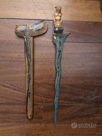 KRIS BALINESE ANTICO-LAMA PAMOR -MANICO SCOLPITO