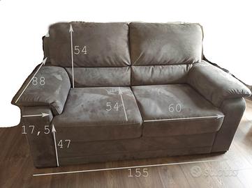 divano 2 posti e poltrona 1 posto in tessuto Mary