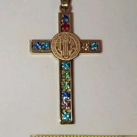 Collana dorata Croce San Benedetto nuova