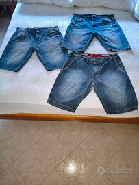 3 pantaloncini  jeans uomo 