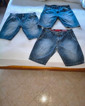 3 pantaloncini  jeans uomo 