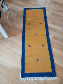Tappeto Gabbeh giallo e blu