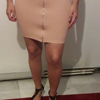 Gonna a tubino rosa antico 