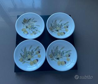🍈 Set 4 Piattini in Ceramica Decorati